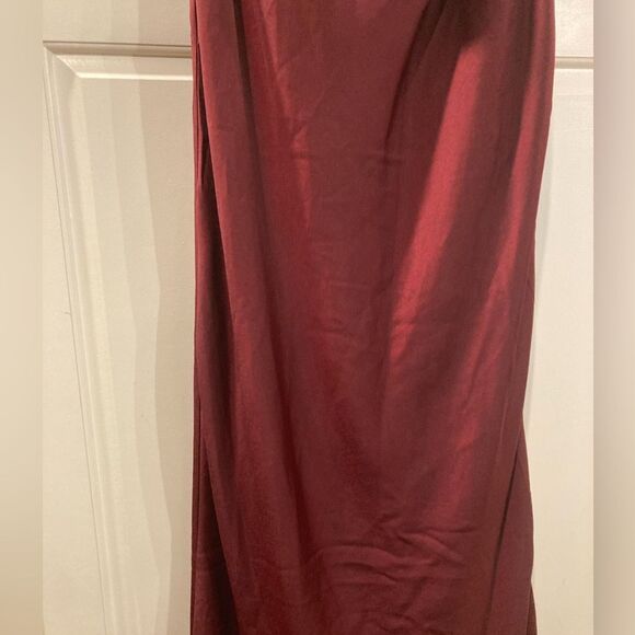 RESET by Jane Florence Satin Burgundy Cowl Neck Cami Slip Dress Size Large - Picture 8 of 16